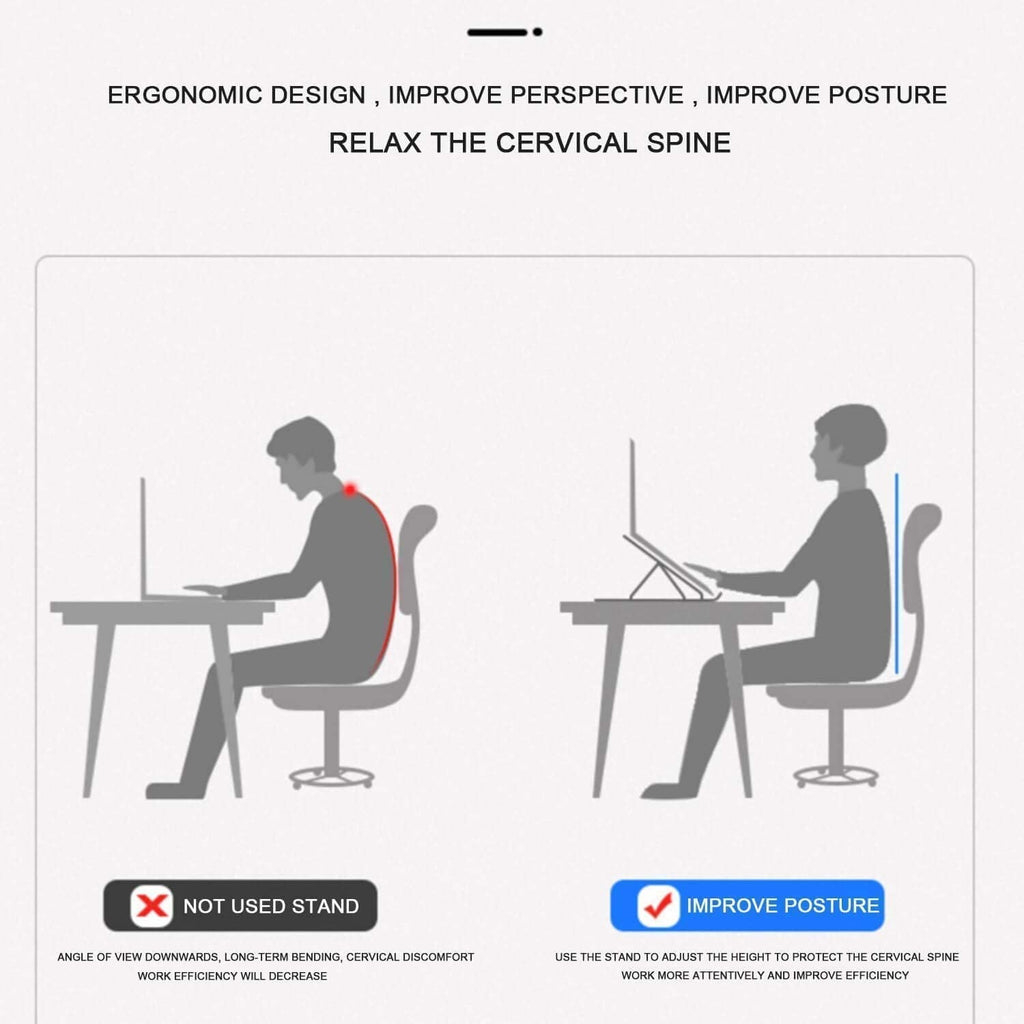 Adjustable Foldable Aluminium Laptop Stand – Ergonomic & Portable