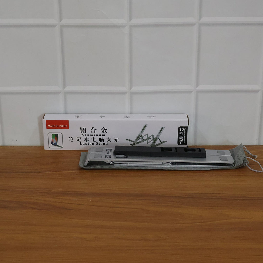 Adjustable Foldable Aluminium Laptop Stand – Ergonomic & Portable