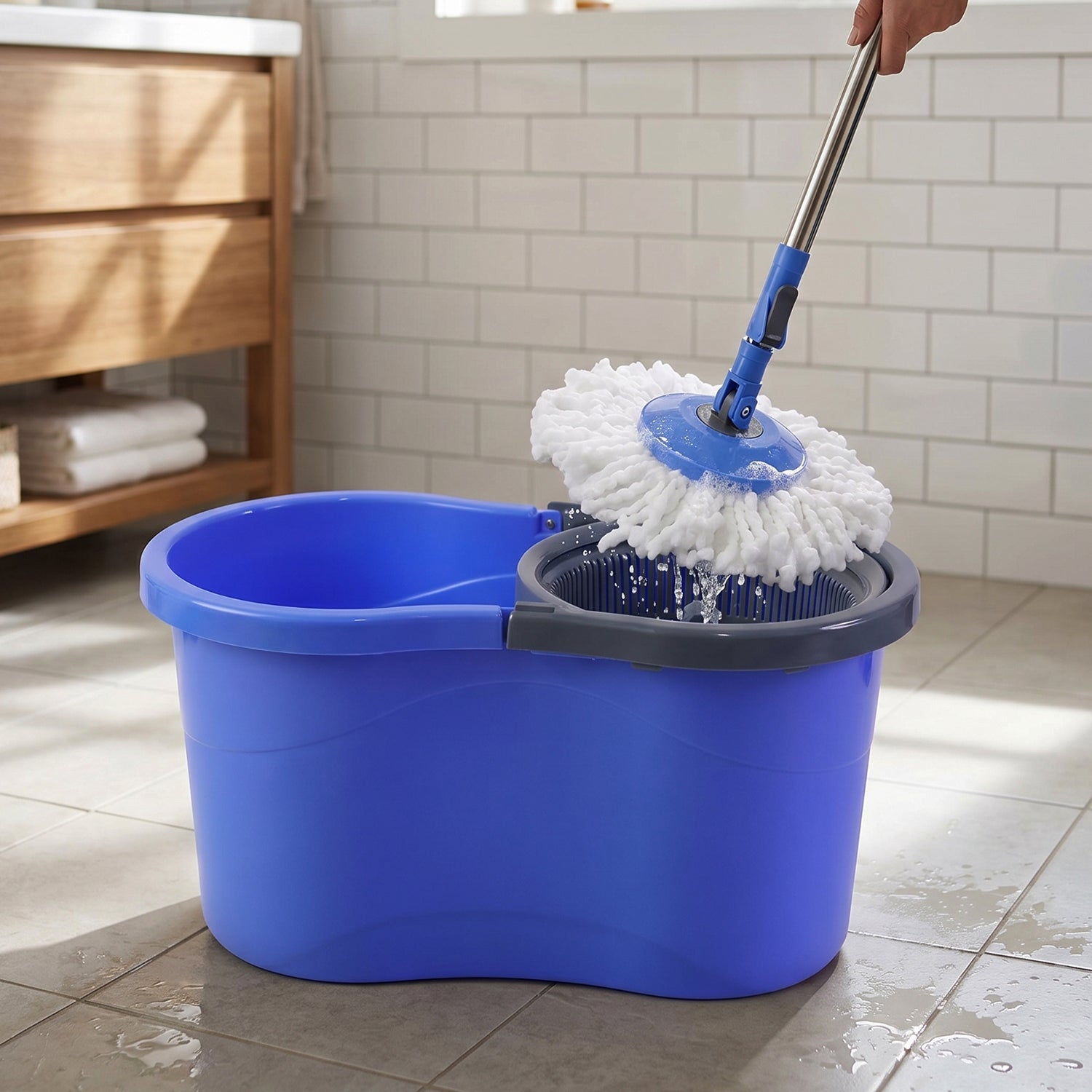 360¡ Rotating Turbo Spin Mop Ð Effortless Floor Cleaning with Long Handle