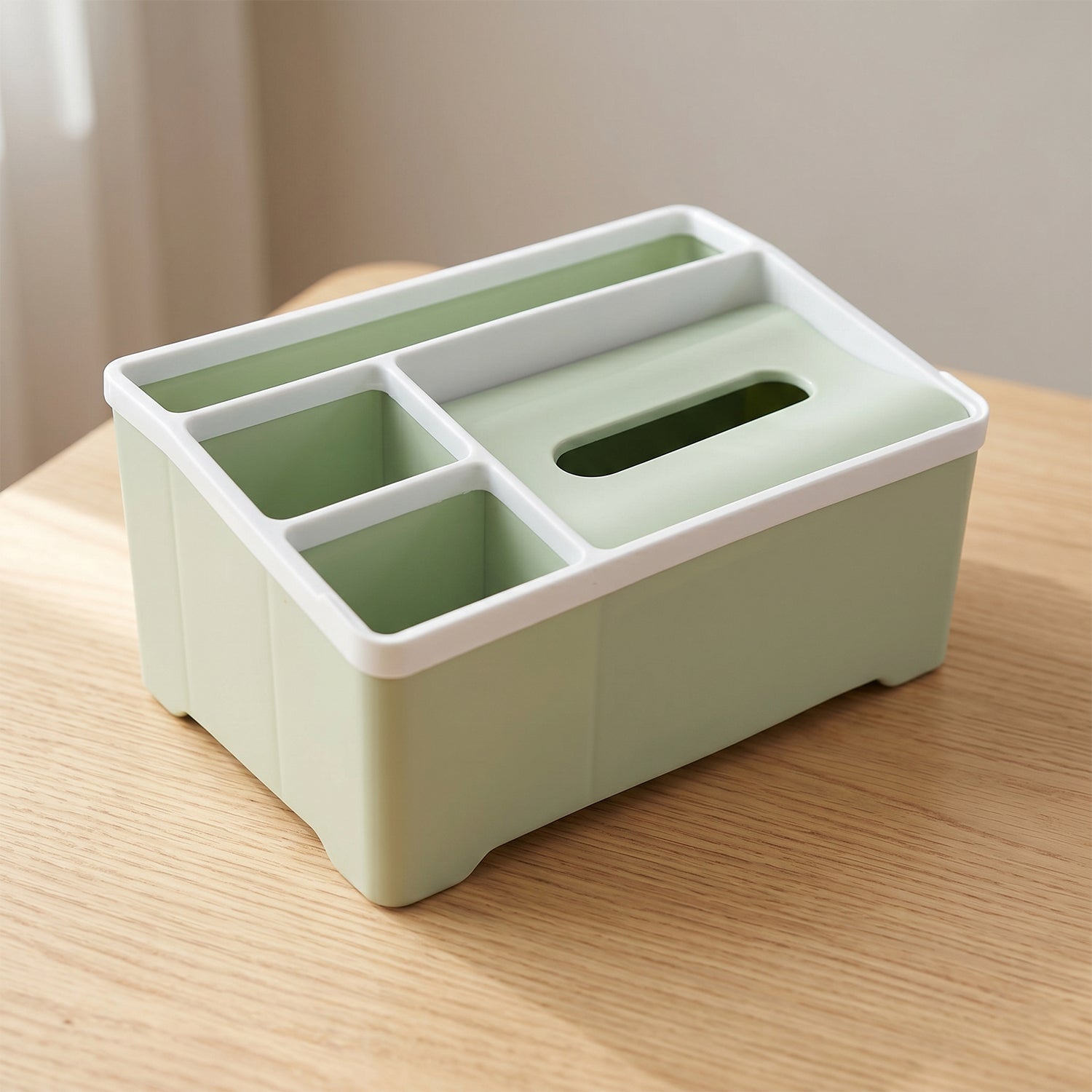 Multipurpose Plastic Organizer Box Ð Neat Storage with Tissue Holder