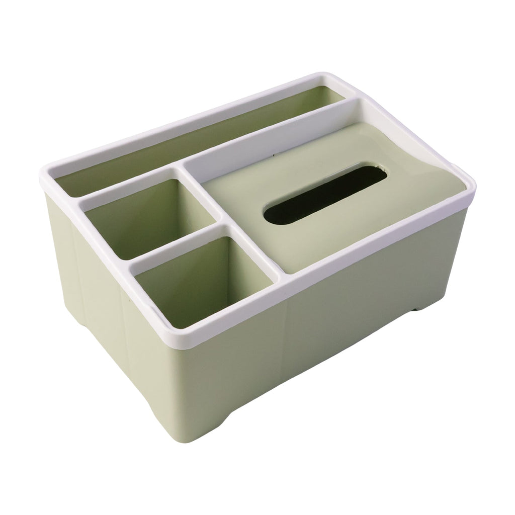 Multipurpose Plastic Organizer Box Ð Neat Storage with Tissue Holder