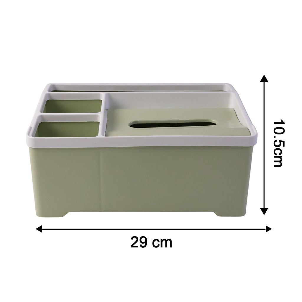 Multipurpose Plastic Organizer Box Ð Neat Storage with Tissue Holder