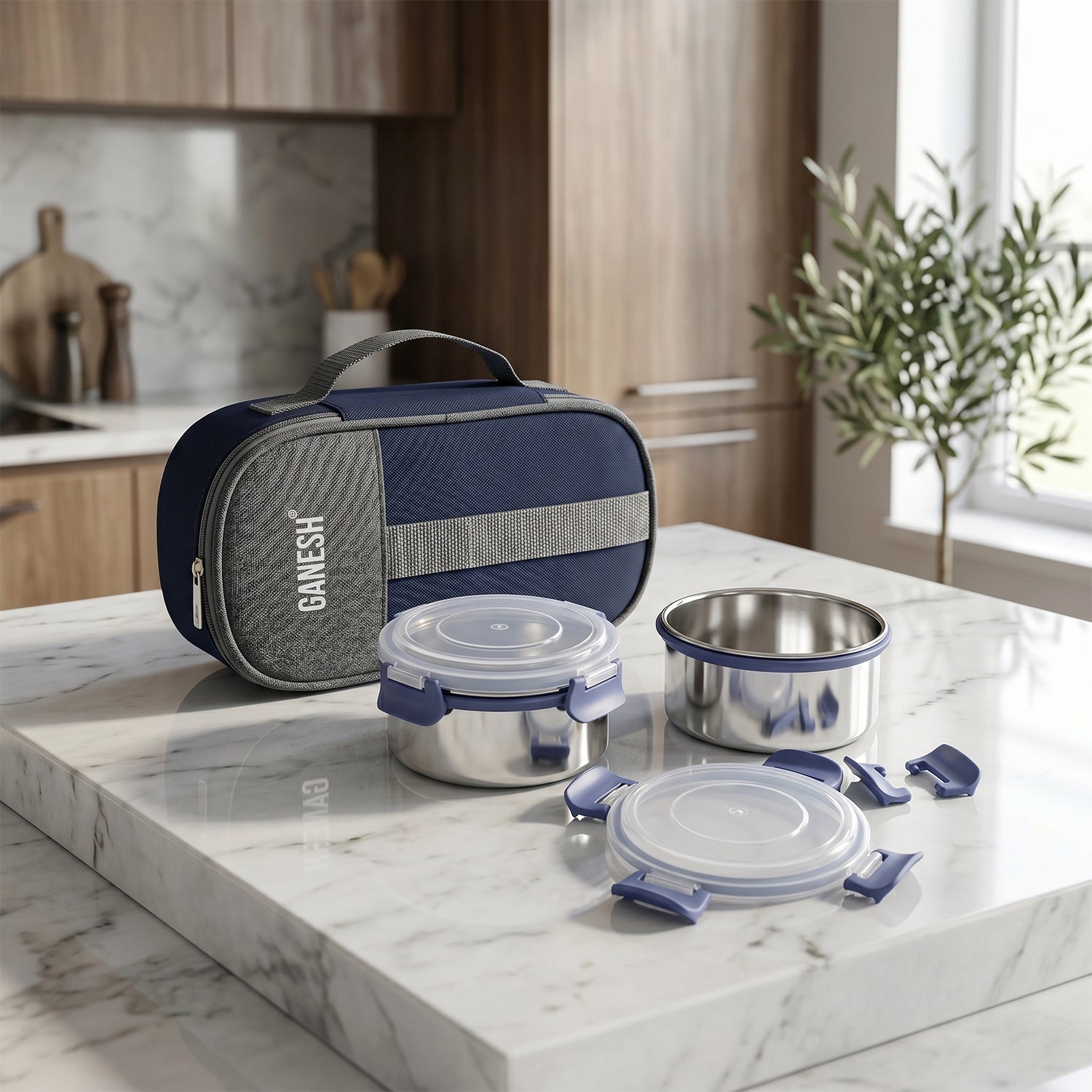 Lunch Box Set Ð Airtight Stainless Steel Containers with Insulated Bag