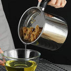 Stainless Steel Oil Filter Pot – 1.3L Durable & Reusable