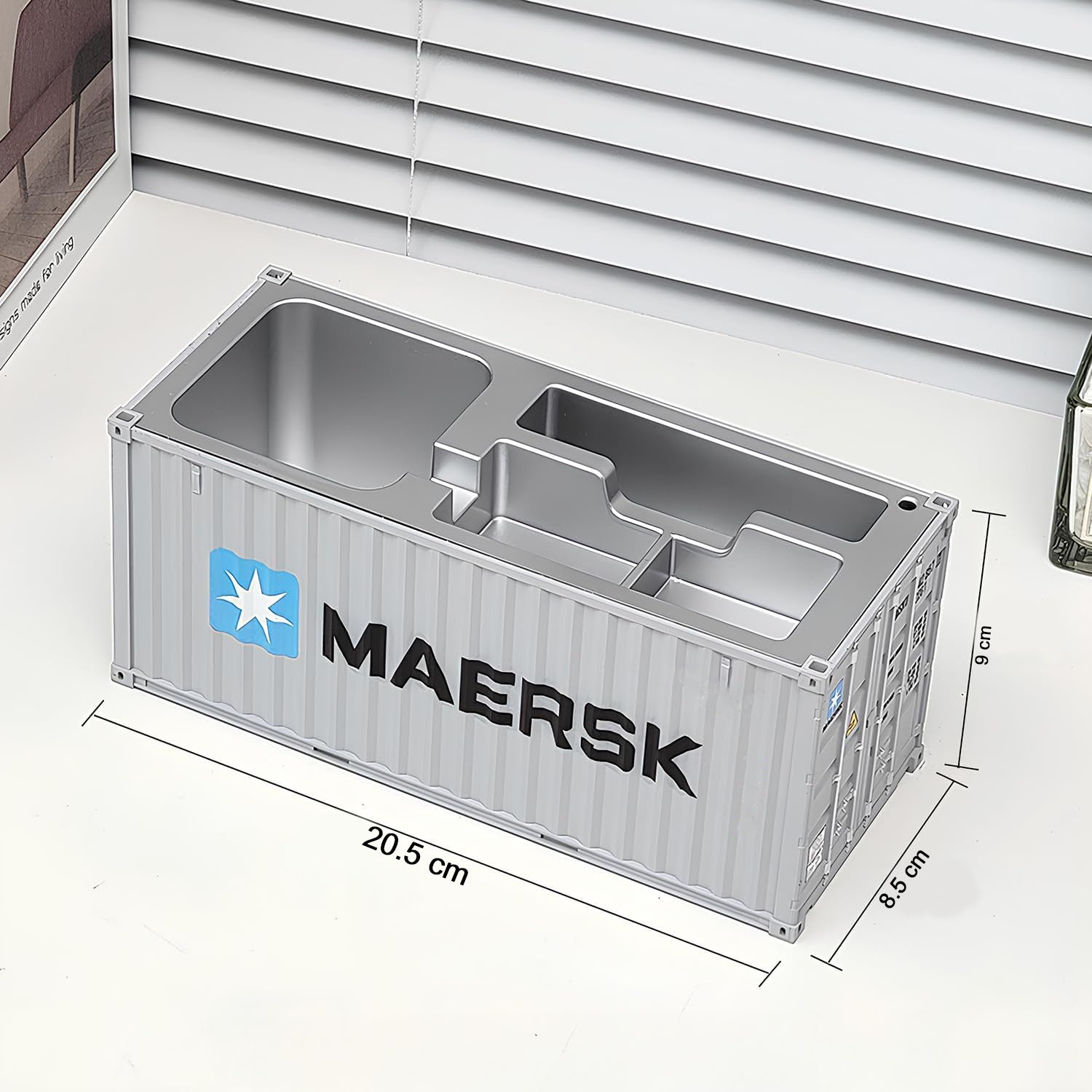 Container-Style Desk Organizer – Durable Multi-Compartment Storage Box