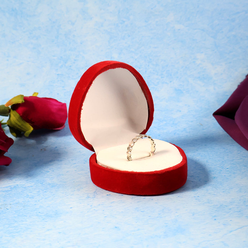 Heart-Shaped Velvet Jewellery Ring Box – Elegant Luxury Gift Case