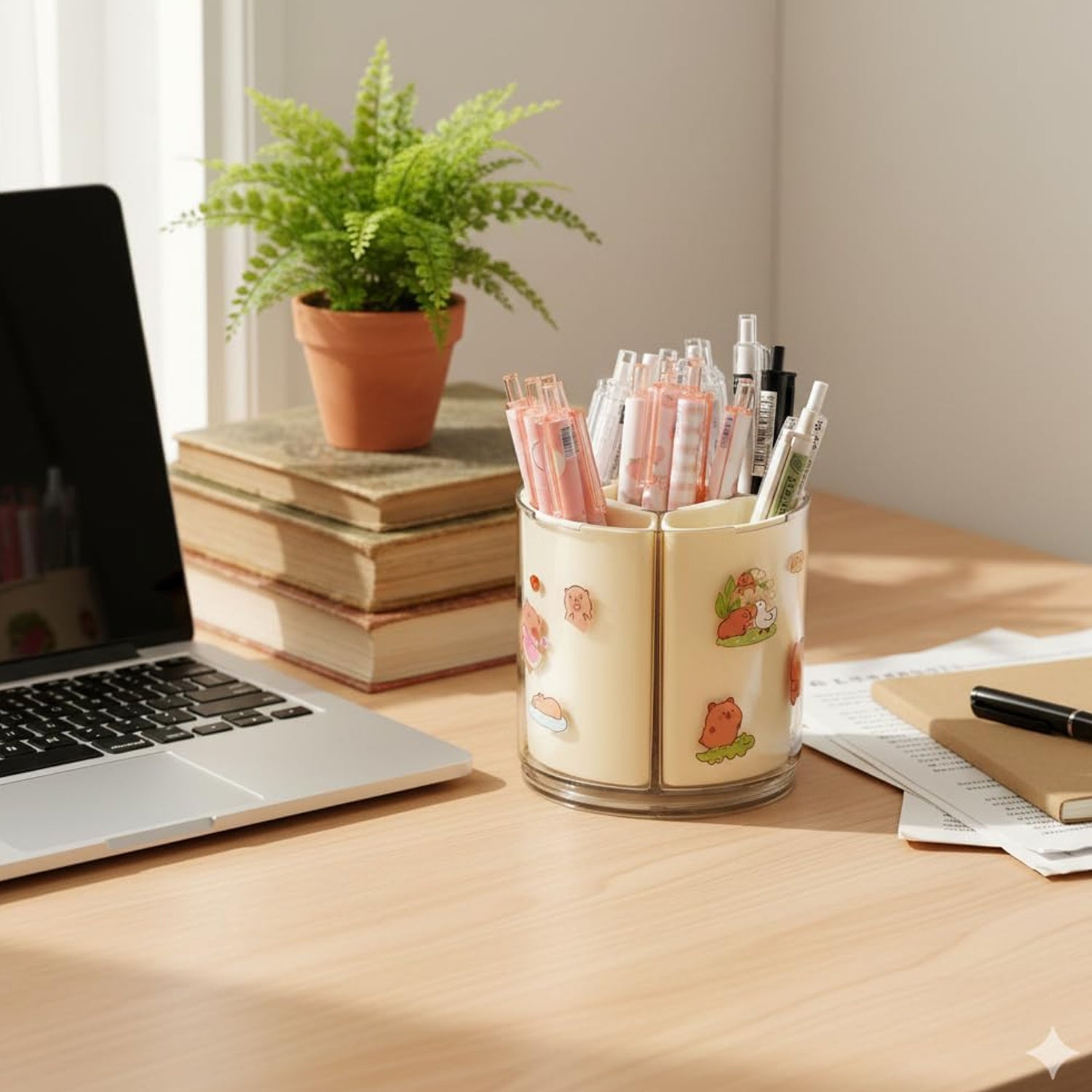 Rotating Desk Organizer Ð 5 Compartments with 360¡ Spin for Office & Home