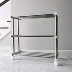 3-Layer Stainless Steel Shoe Rack – Durable & Space-Saving Organizer