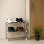 3-Layer Stainless Steel Shoe Rack – Durable & Space-Saving Organizer