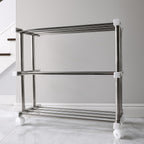 3-Layer Stainless Steel Shoe Rack – Durable & Space-Saving Organizer