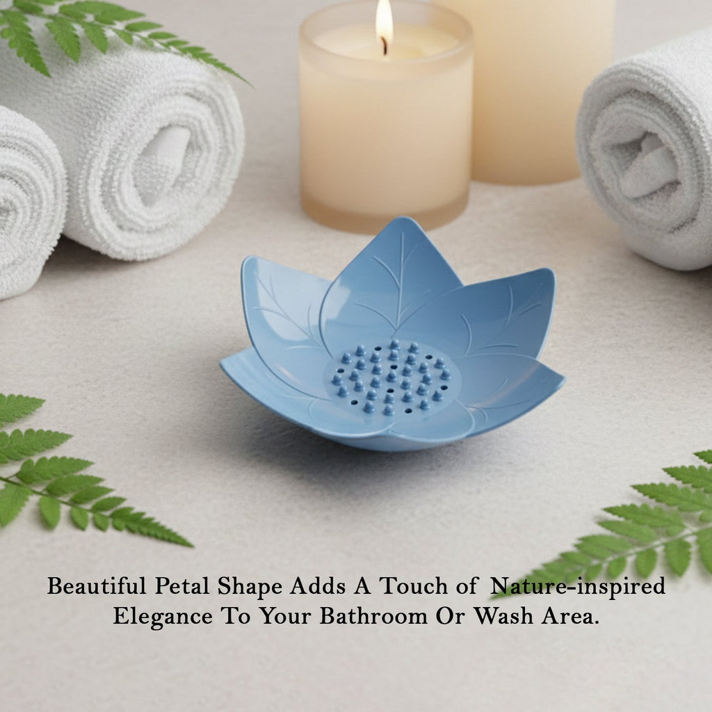 Lotus Blossom Soap Holder Set – 3-Piece Fast Drain Soap Dish