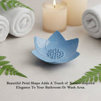 Lotus Blossom Soap Holder Set – 3-Piece Fast Drain Soap Dish