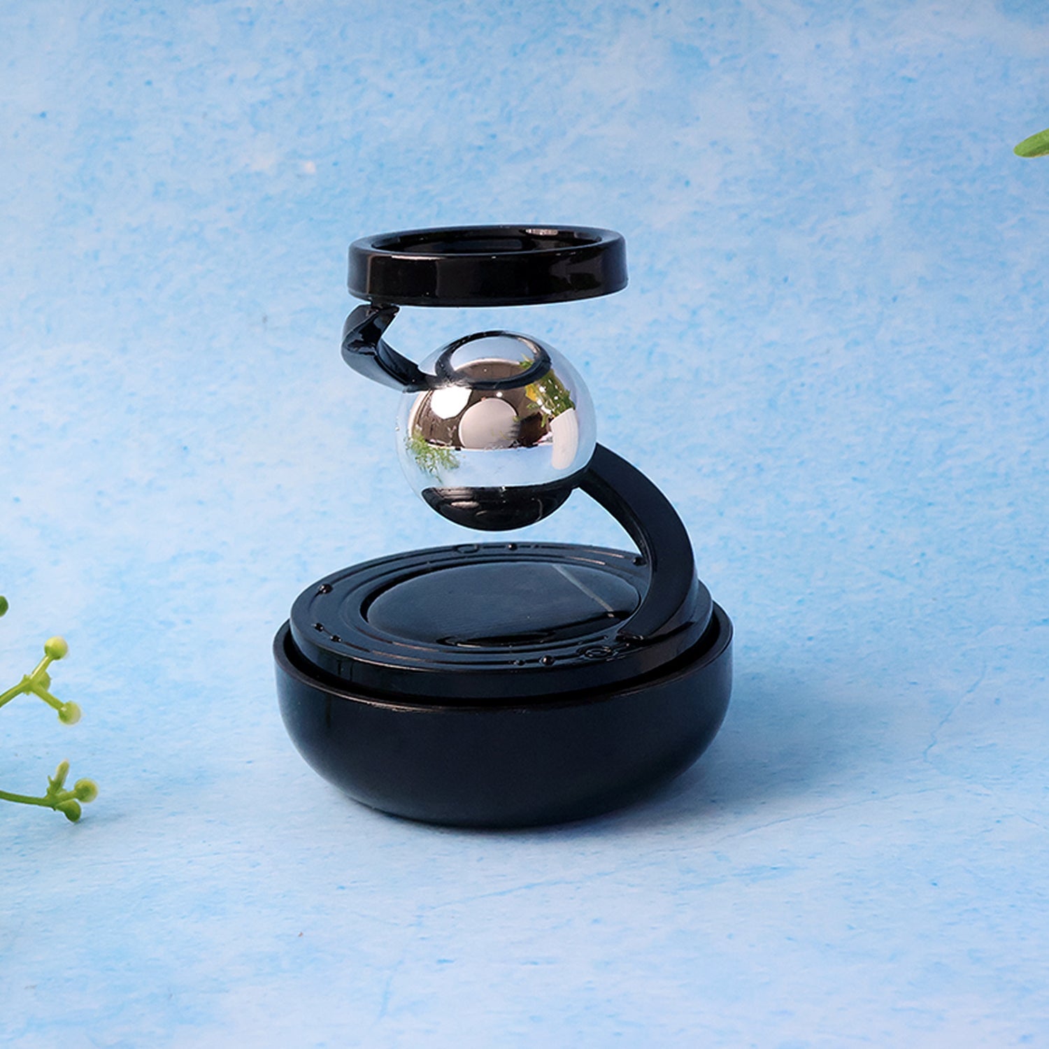 Solar-Powered Car Air Freshener – Rotating Galaxy Orb Design