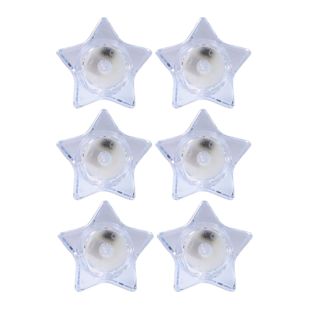 Star-Shaped LED Candles – Flameless Battery-Operated Set of 6