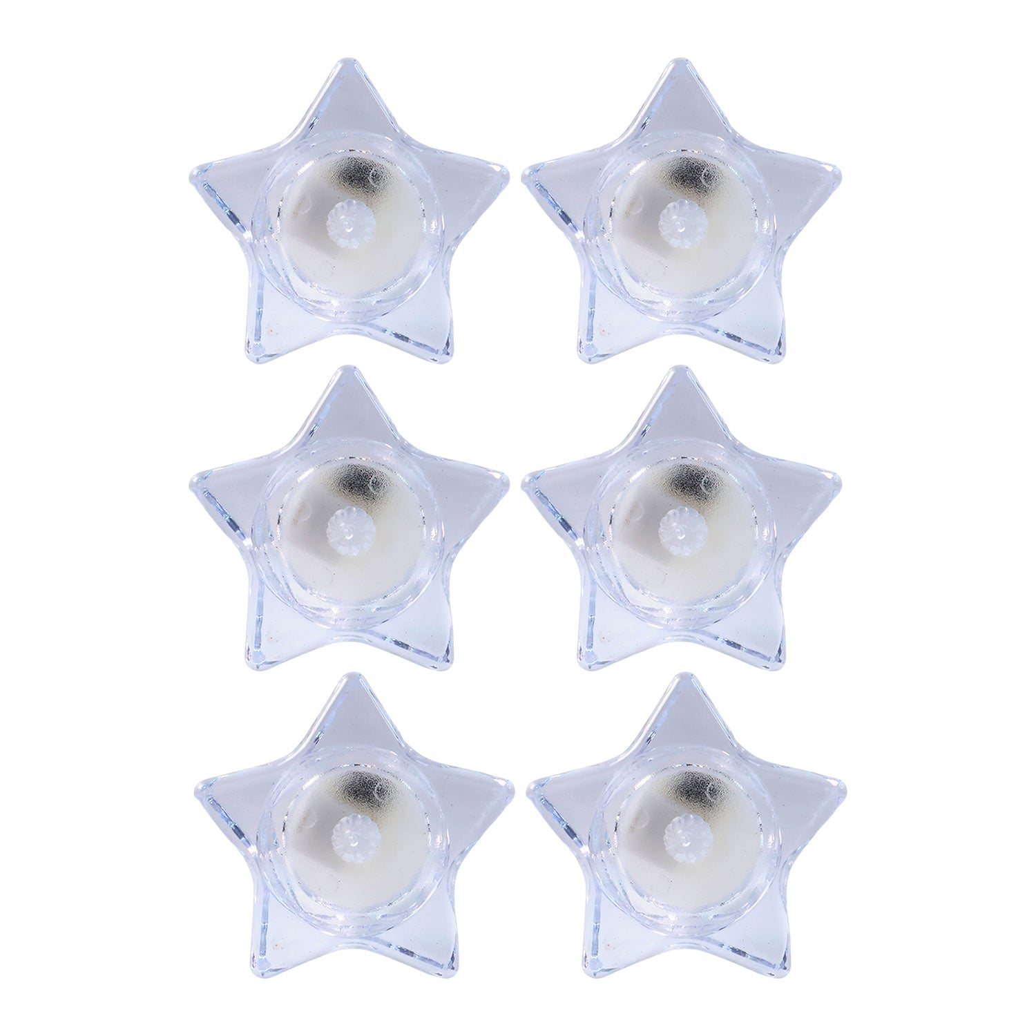 Star-Shaped LED Candles – Flameless Battery-Operated Set of 6