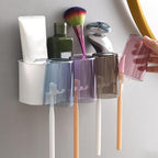Wall Mounted Toothbrush Holder with Inverted Cups – Space Saving Organizer