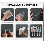 Wall Mounted Toothbrush Holder with Inverted Cups – Space Saving Organizer