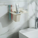 Wall Mounted Toothbrush Holder – 3in1 Multi-Compartment Organizer