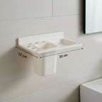 Wall Mounted Toothbrush Holder – 3in1 Multi-Compartment Organizer