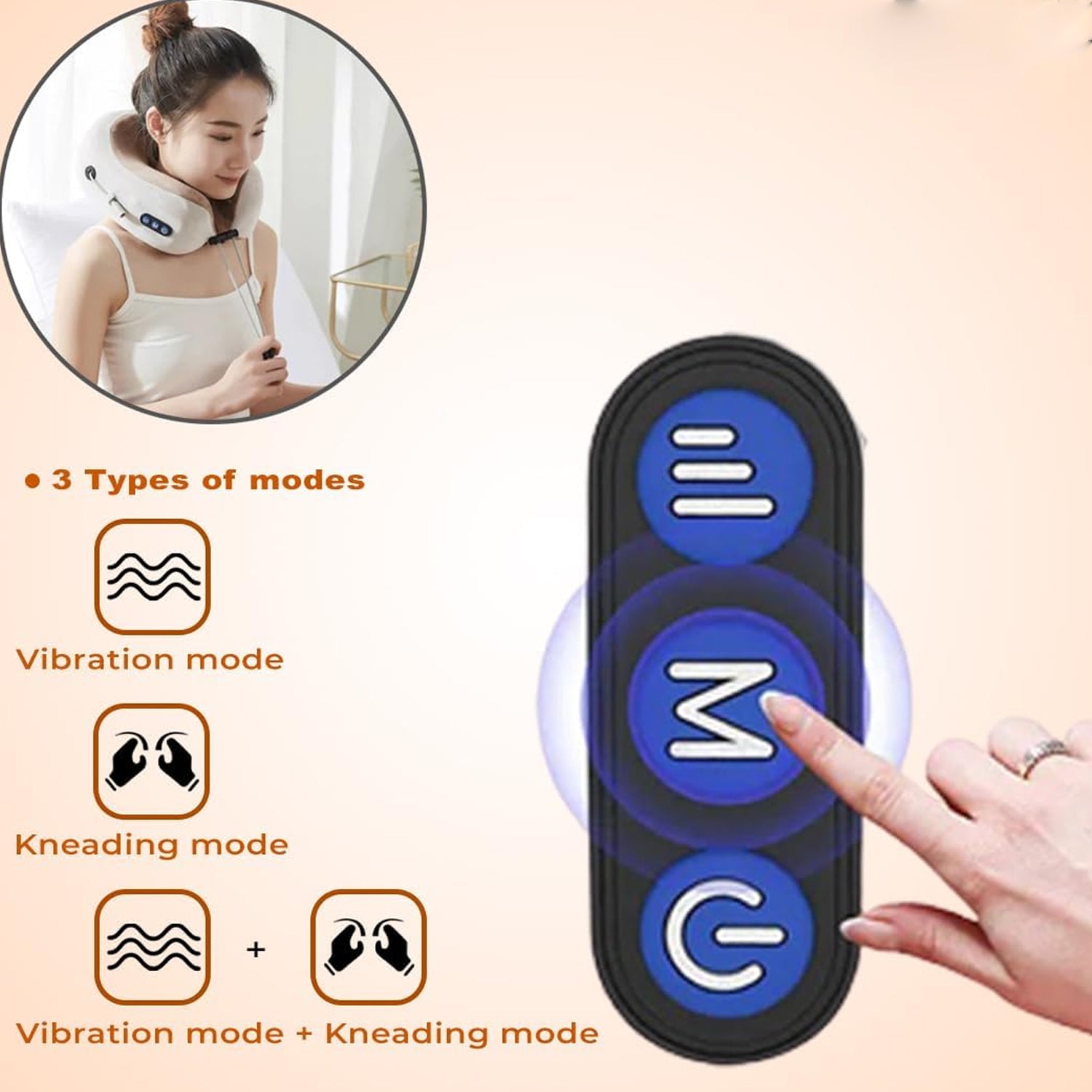U-Shaped Electric Neck Massage Pillow Ð Cordless & Rechargeable
