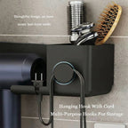 Wall Mounted Hair Dryer Holder – Space-Saving Organizer Shelf & Hook