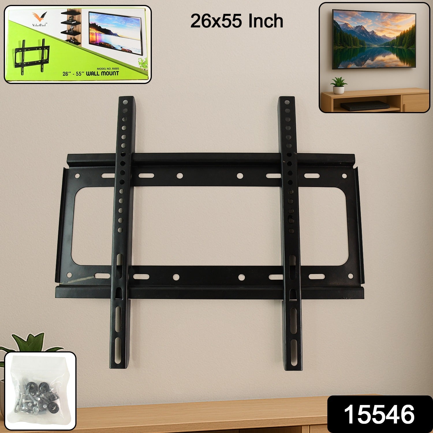 TV Wall Mount Bracket – Heavy Duty Adjustable Metal for 26-55 Inch