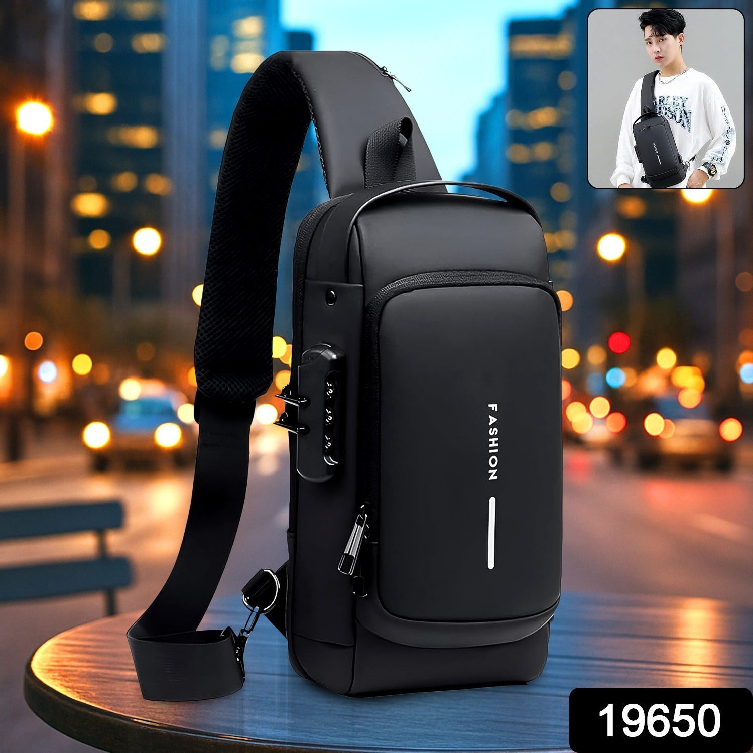 Anti-Theft Crossbody Sling Bag – Secure USB Charging Port