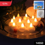 LED Floating Candles – Smokeless Lotus Set of 12 for Festive Decor