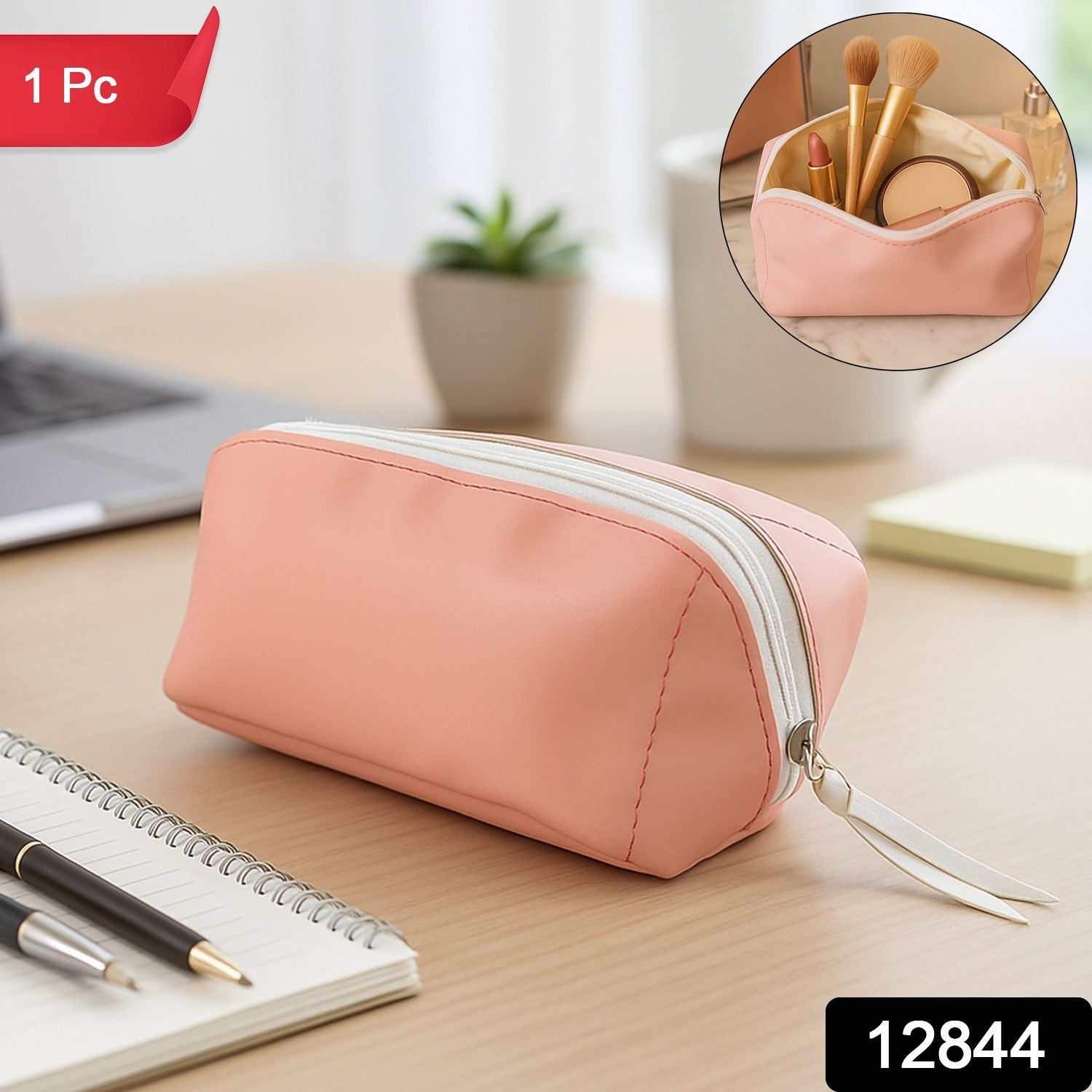 Cosmetic & Pencil Pouch – Durable PU Leather Travel Organizer