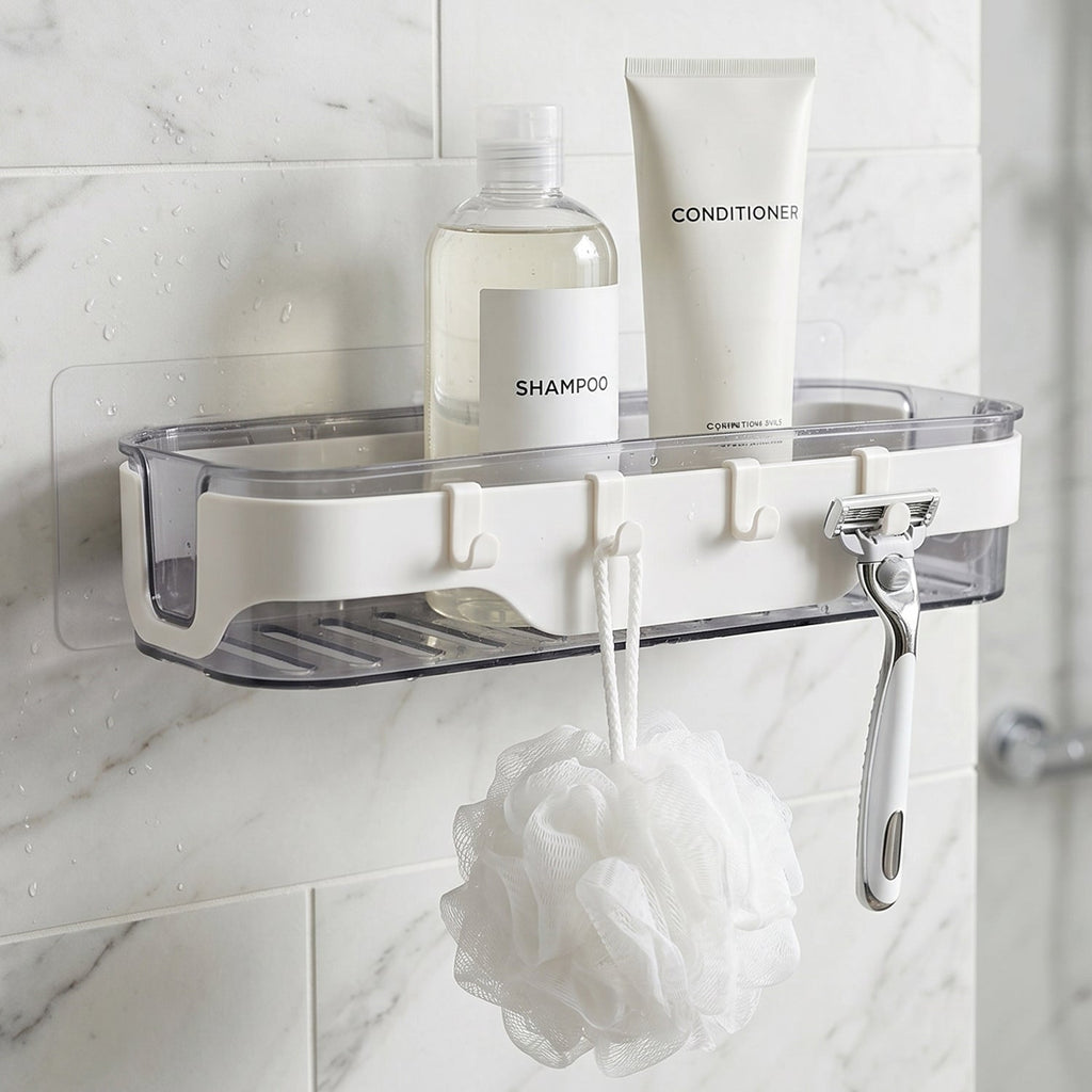 Bathroom Wall Shelf Ð Space-Saving with Hooks & Modern Design