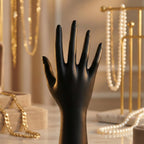 Black Hand Jewelry Display Stand – Elegant Matte Finish Organizer