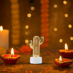 Cactus Shaped Flameless LED Candles – Set of 12 Safe Décor Lights