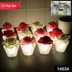 Rose Shaped Flameless LED Candles – Elegant Romantic Decor Set