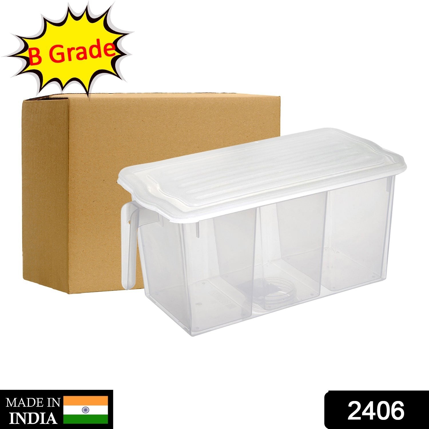 Refrigerator Organizer Box – 3 Compartments, Airtight | Lunchie Bunchie