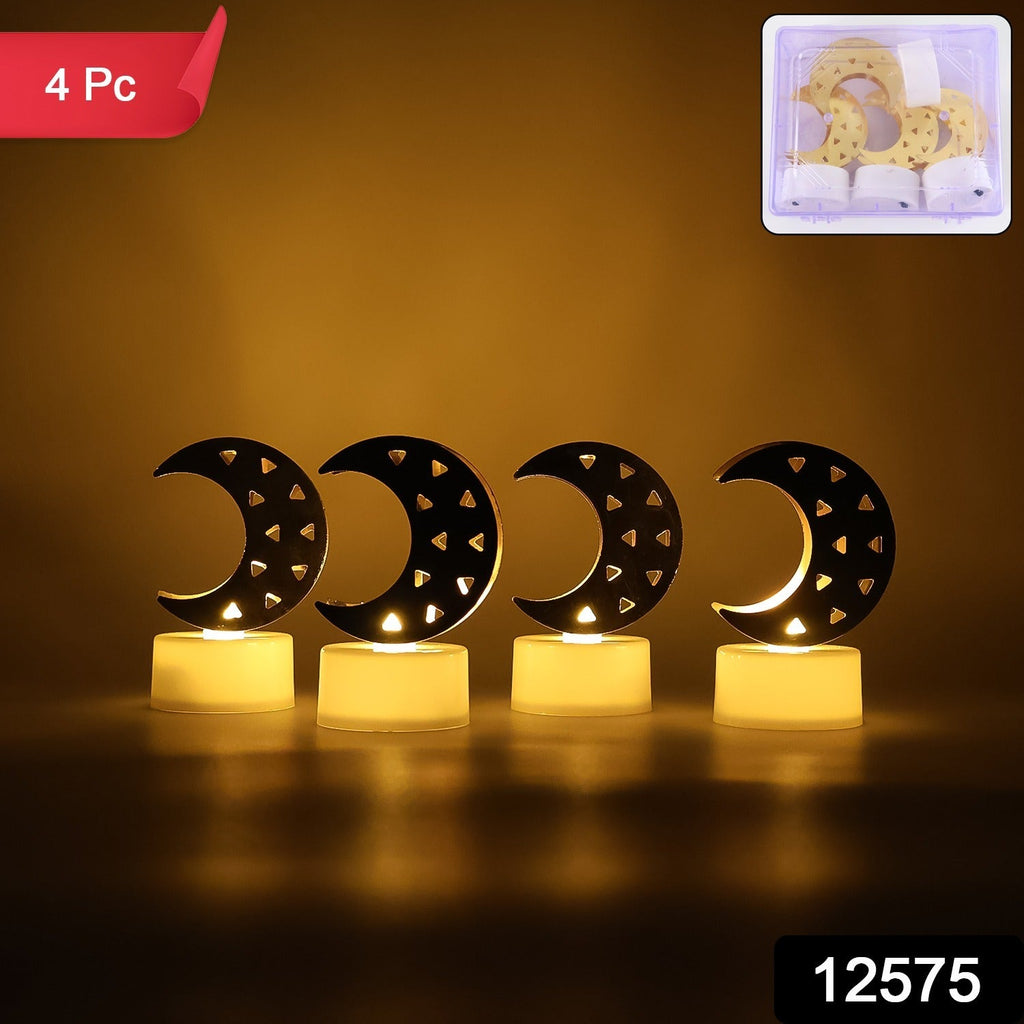 Moon Shaped Flameless LED Candles – Cozy Ambient Glow, Set of 4