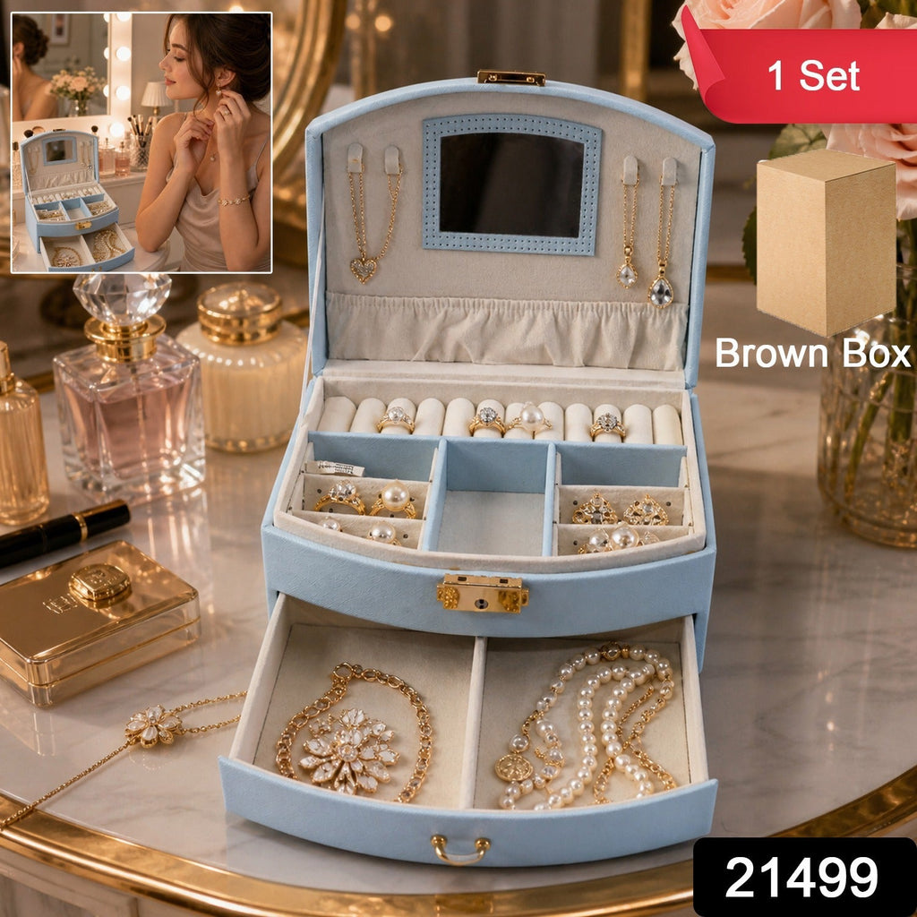 Jewelry Storage Box Ð Multi-Layer Organizer with Mirror for Elegant Storage