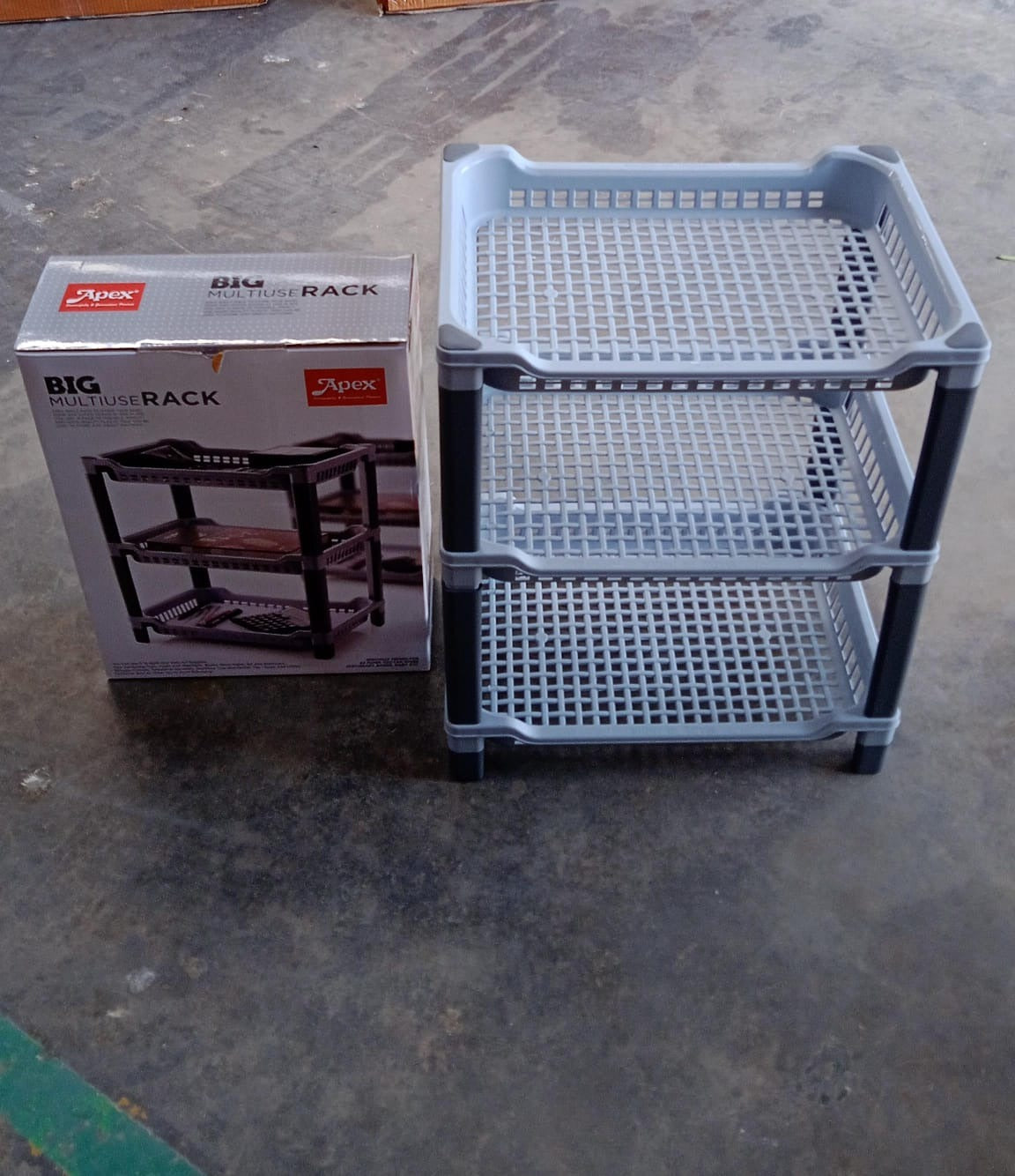 Plastic Storage Rack – 3-Tier Durable Multi-Use Organizer