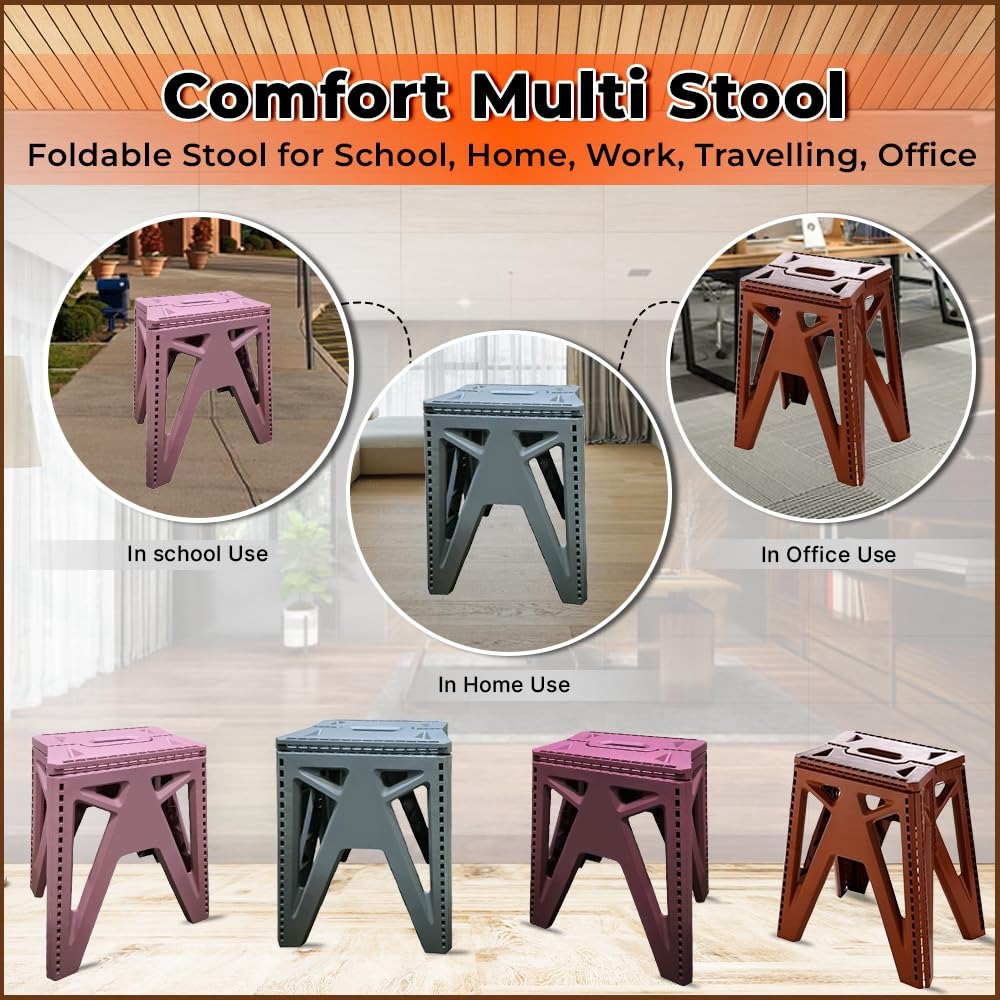 18 Inch Folding Stool – Portable Durable Step & Seating Stool