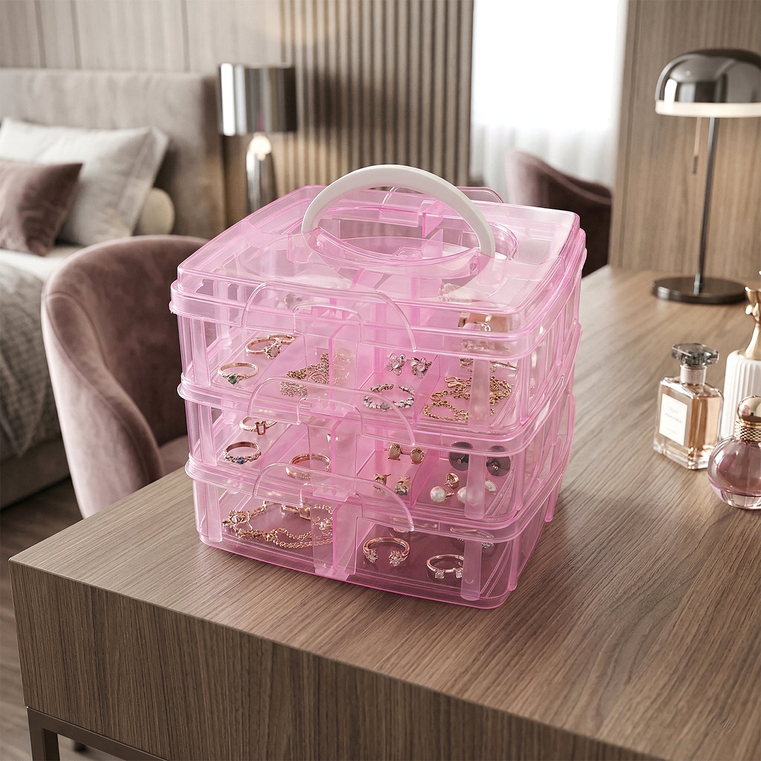 3-Tier Craft Storage Box – 18 Adjustable Compartments for Organizing