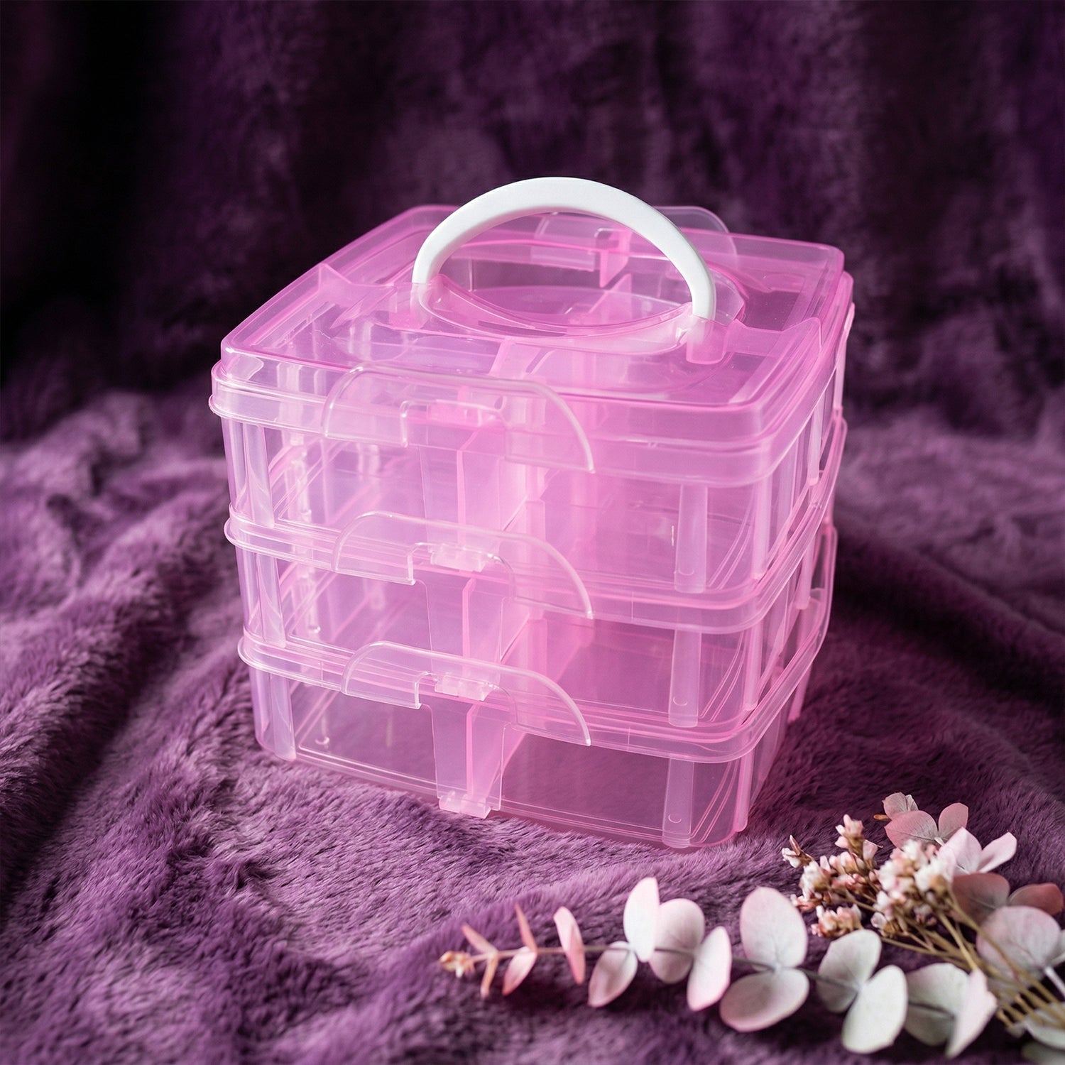 3-Tier Craft Storage Box – 18 Adjustable Compartments for Organizing