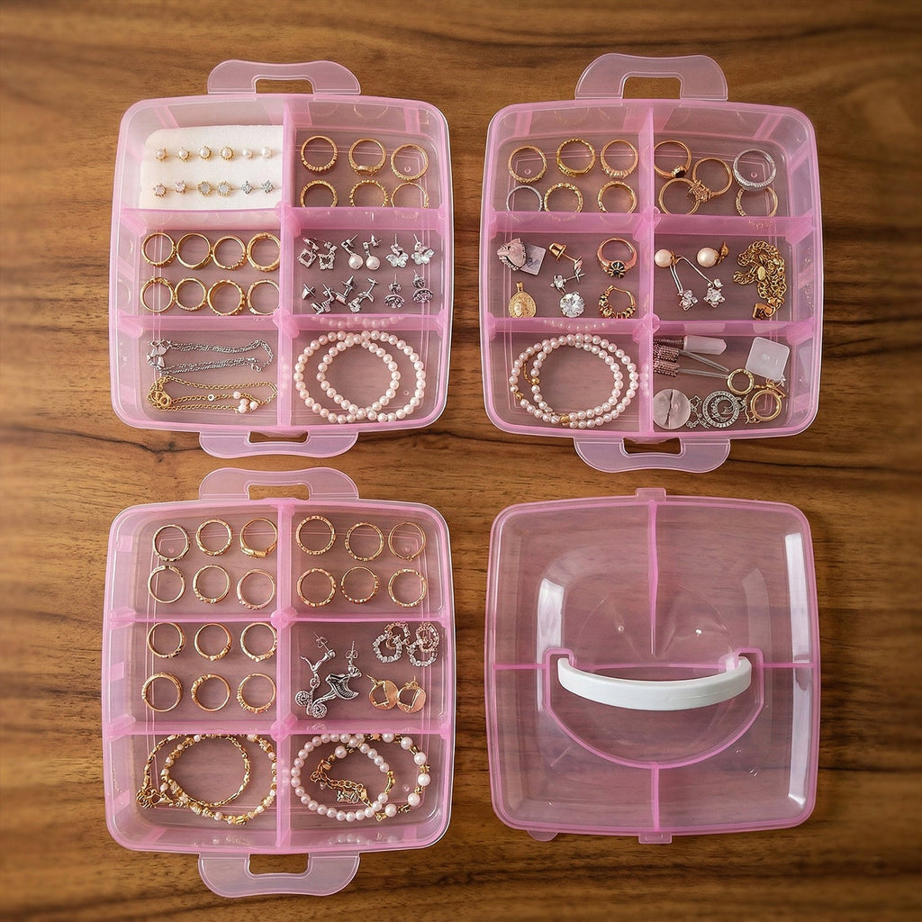 3-Tier Craft Storage Box – 18 Adjustable Compartments for Organizing