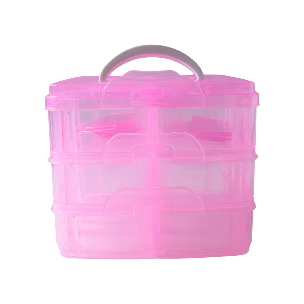 3-Tier Craft Storage Box – 18 Adjustable Compartments for Organizing