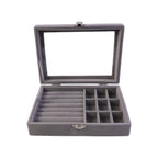 Velvet Jewellery Organizer Box Ð Transparent Lid & Multi-Compartment Storage