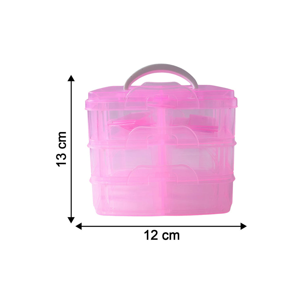 3-Tier Craft Storage Box – 18 Adjustable Compartments for Organizing