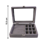 Velvet Jewellery Organizer Box Ð Transparent Lid & Multi-Compartment Storage