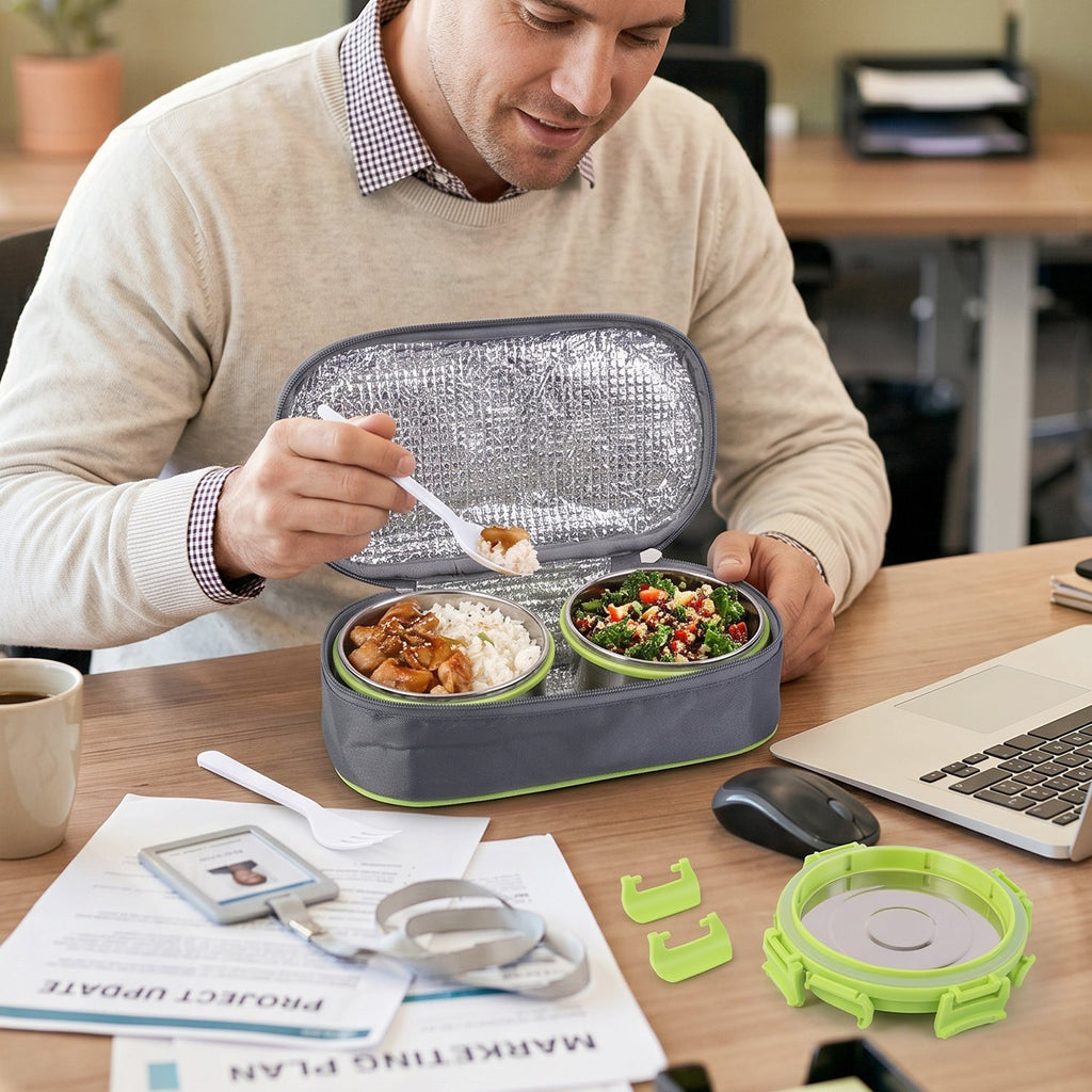 Stainless Steel Lunch Box Set Ð Durable & Leakproof with Carry Bag