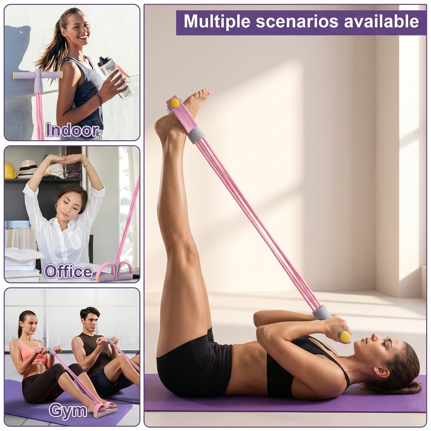 Pull Rope Resistance Exerciser Ð Full Body Workout & Portable Fitness Tool