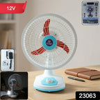 Rechargeable Table Fan – Portable with LED Light & Dual Power
