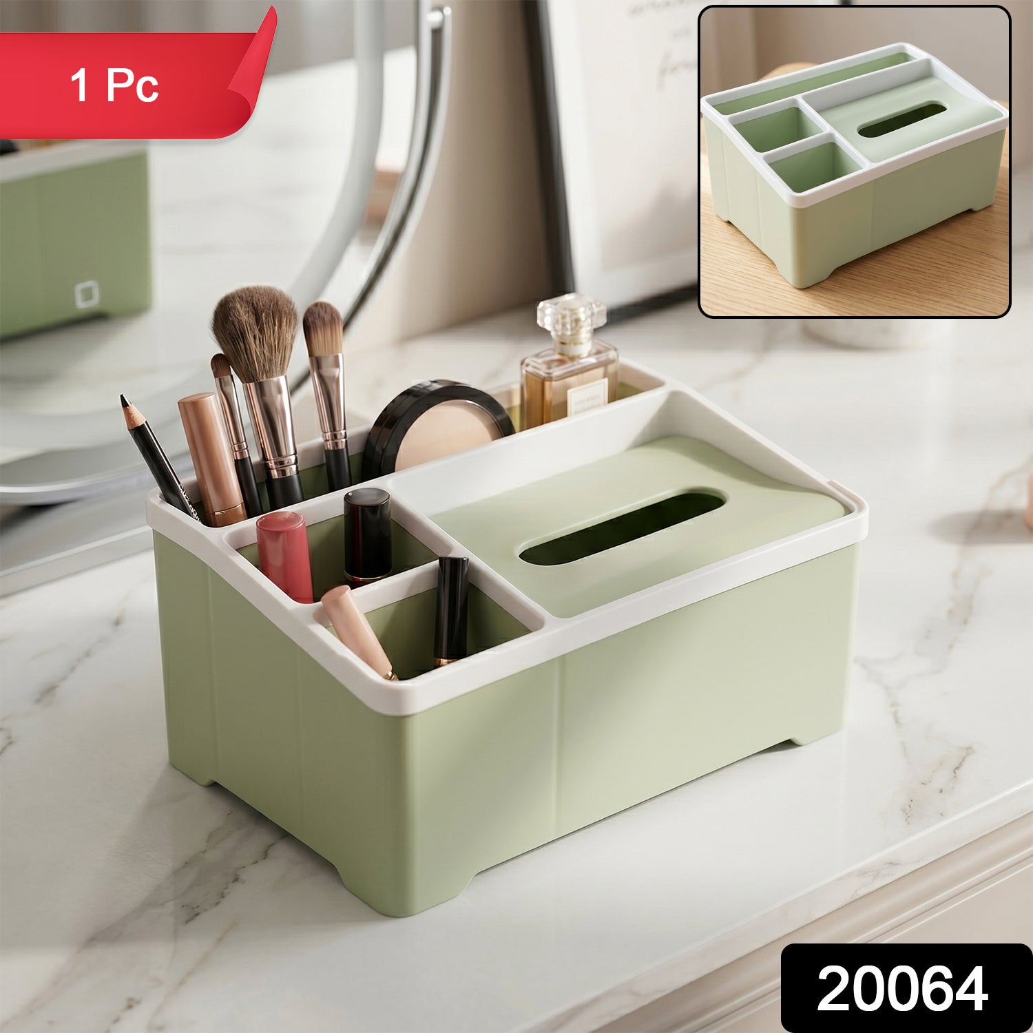 Multipurpose Plastic Organizer Box Ð Neat Storage with Tissue Holder