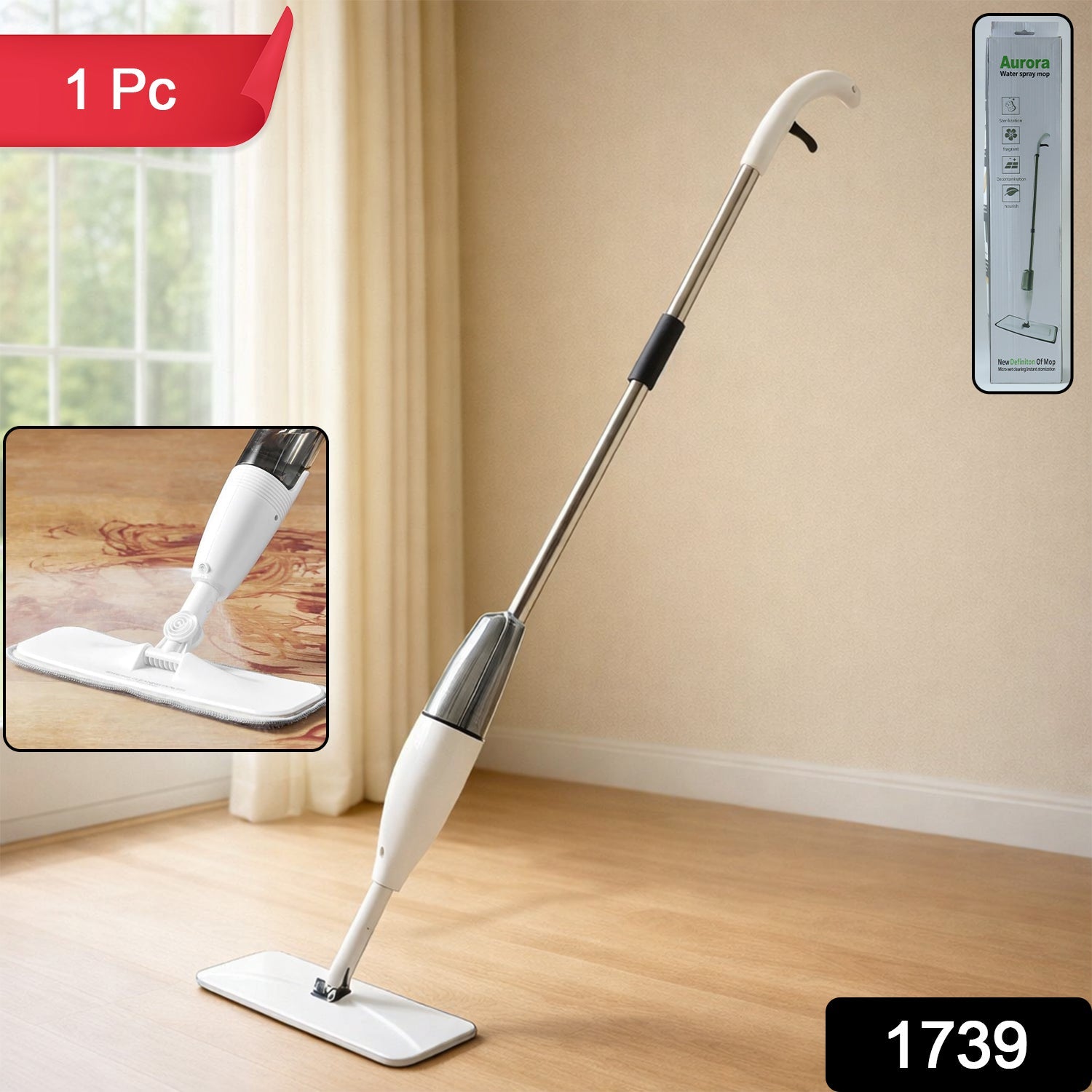 Multipurpose Spray Flat Mop – Easy Handle & Reusable Microfiber Pad